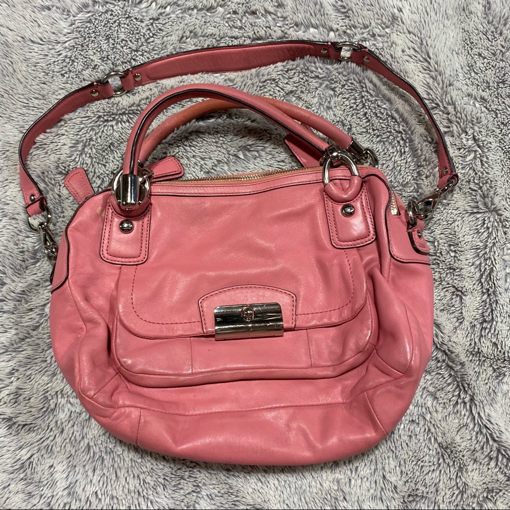 Coach Pink Leather Shoulder Bag